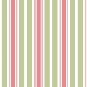 Preppy Christmas stripe  pink and green