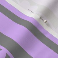 Purple Gray Floral Stripes 