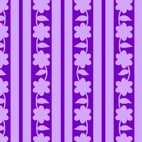 Purple Floral Stripes 