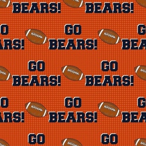 Large Scale Team Spirit Football Go Bears! Chicago Bears Colors Burnt Orange Navy White