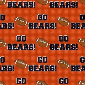 Medium Scale Team Spirit Football Go Bears! Chicago Bears Colors Burnt Orange Navy White 