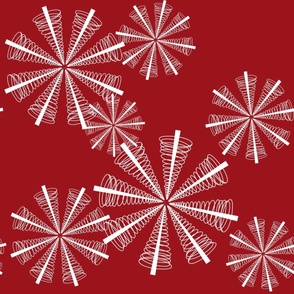 Christmas snow flakes - red