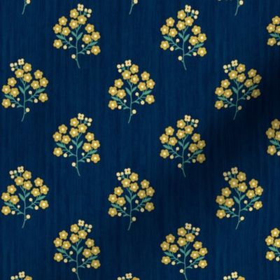 Floral Sprig - Blue & Yellow