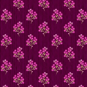 Floral Sprig - Plum & Fuchsia Purple