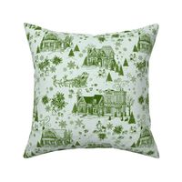 Christmas Village Toile in green