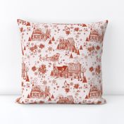 Christmas Village Toile in Red