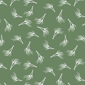 Grasses in White on Sage Green