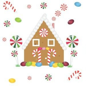 Gingerbread  house and candy