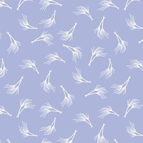 Grasses in White on Dusty Lilac