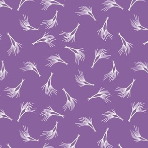 Grasses in White on Orchid Purple