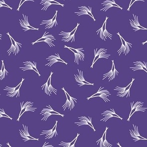 Grasses in White on Grape Purple