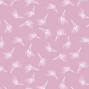 Grasses in White on Dusty Pink