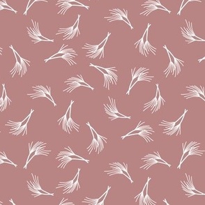 Grasses in White on Dusty Rose