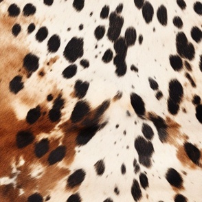 Exotic Spotted Longhorn Cattle Hide Print