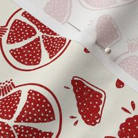 Pomegranate Pieces on White