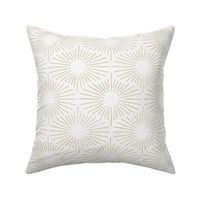 Art Deco Sunshine - Beige on Ivory (Medium Scale)