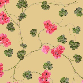 Bold - Geranium Breeze Mosaic / Buttercup & Hot Pink