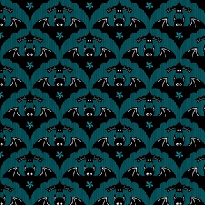  fun bat yoga class on dark teal | medium