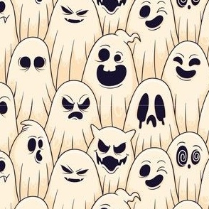 Halloween Fabric Ghosts Kids Ghost Faces