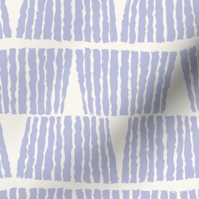 Hand drawn textured lines stripes block print in blue on cream - EXTRA LARGE SCALE
