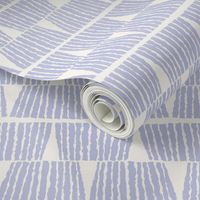 Hand drawn textured lines stripes block print in blue on cream - LARGE SCALE