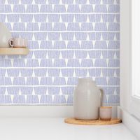 Hand drawn textured lines stripes block print in blue on cream - LARGE SCALE