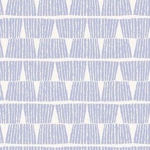 Hand drawn textured lines stripes block print in blue on cream - MEDIUM SCALE