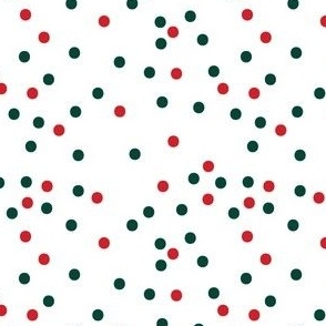 Cute Holiday Polka Dot Coordinating Ditsy Blender Print in Red, Green and White