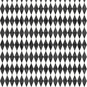Tiny 1" Textured Icy White and Black Harlequin -- Black and Icy White Diamonds -- Black White Blue Christmas Coordinate -- 5.99in x 4.99in repeat -- 850dpi (18% of Full Scale)