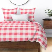 Pink red cream cottage core plaid gingham checkers - EXTRA LARGE SCALE