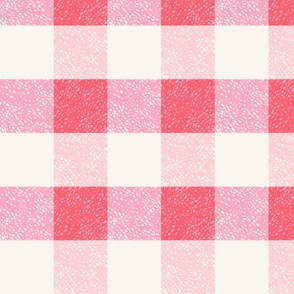 Pink red cream cottage core plaid gingham checkers - EXTRA LARGE SCALE