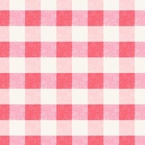 Pink red cream cottage core plaid gingham checkers - SMALL SCALE