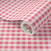 Pink red cream cottage core plaid gingham checkers - EXTRA SMALL SCALE