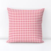 Pink red cream cottage core plaid gingham checkers - EXTRA SMALL SCALE
