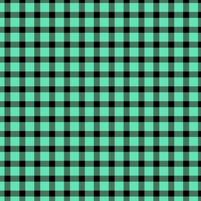 retro green two 61e5b7 and black plaid small scale