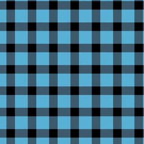 retro blue 59b0d5 and black plaid large scale