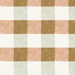 Rust brown chartreuse cottage core plaid gingham checkers - EXTRA LARGE SCALE