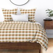 Rust brown chartreuse cottage core plaid gingham checkers - LARGE SCALE