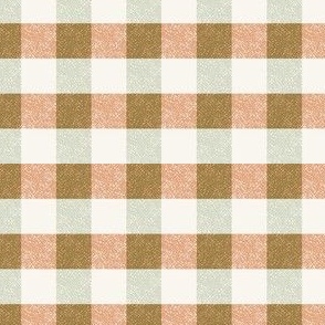 Rust brown chartreuse cottage core plaid gingham checkers - SMALL SCALE