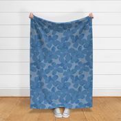 Dark Buttercups - Large Scale - Graphic Floral - Slate Blue