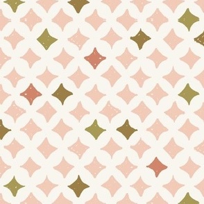 stars hand drawn textured grid in boho cream pink rust neutral - MEDIUM SCALE