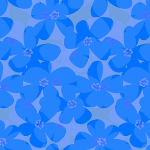 Blue Abstract Graphic Floral - Large scale