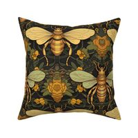 art nouveau gold bee