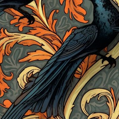 art nouveau gothic crow