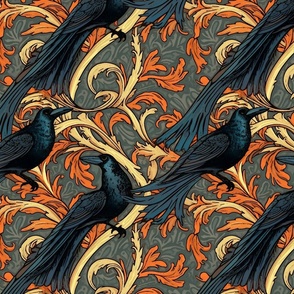 art nouveau gothic crow