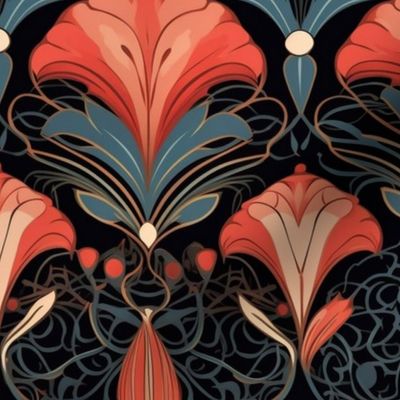 art nouveau valentine abstract