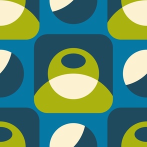 2896 A Extra large - abstract retro shapes