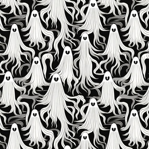 ghosts in black and white inspired by aubrey beardsley