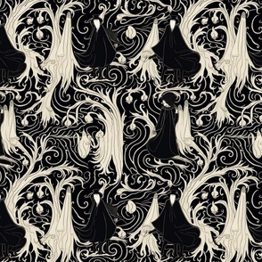 haunted forest inspired by aubrey beardsley