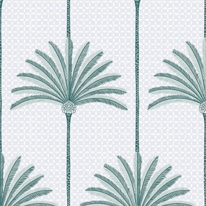 palm stripes/teal green/large 